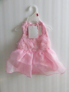 (#132) Hopper's Lane pink Roses Summer Dog dress Size S